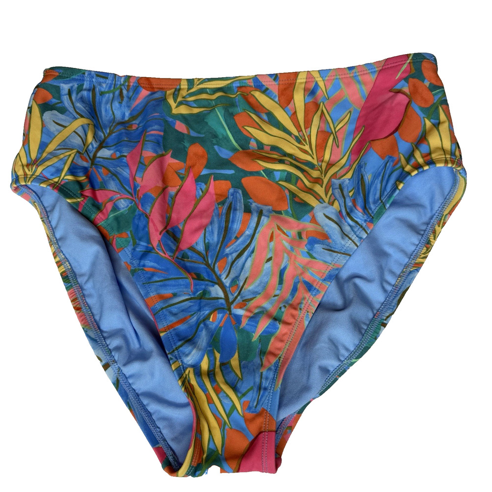 Kona Sol Swimsuit Bottoms Only Size Large Multicolor Tropical Print NWT